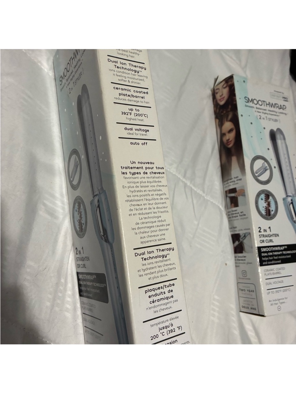 2-in-1 Hair Styler Curling Iron & Straightener in Light Blue - Picture 2 of 2